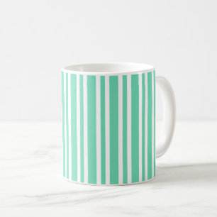 Taza De Café Patrón de rayas blancas aguamarina