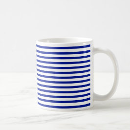 Taza De Café Patrón de rayas blancas azules