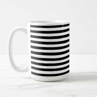 Taza De Café Patrón de rayas blancas y negras de lujo moderno