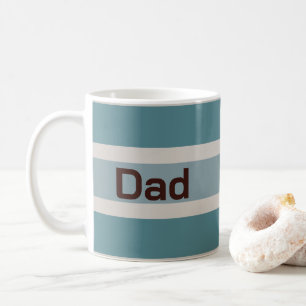 Taza De Café Patrón de rayas de azules desvaídos de Papá Silenc