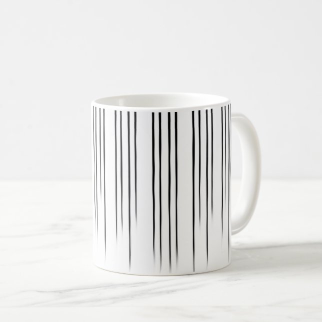 Taza De Café Patrón de rayas de estilo negro/blanco (Anverso derecho)