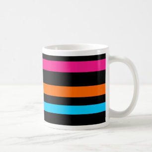 Taza De Café Patrón de Rayas de Neón