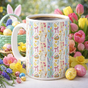 Taza De Café Patrón de rayas de Pascua pastel
