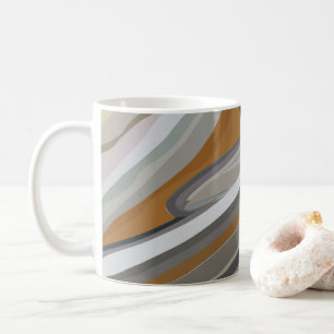 Taza De Café Patrón de rayas de piedra de mármol gris dorado
