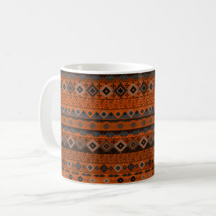Taza De Café Patrón de rayas étnicas brillantes.