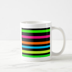 Taza De Café Patrón de rayas neón