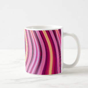 Taza De Café Patrón de rayas onduladas púrpuras retro