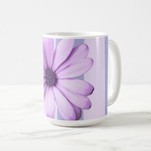 Taza De Café Patrón de rayas pastel con daisies