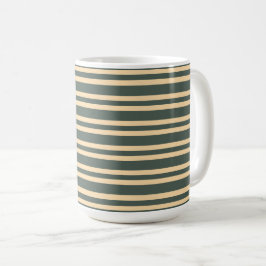 Taza De Café Patrón de rayas verdes y amarillas