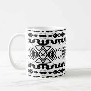 Taza De Café Patrón de rayas vintage aztecas, de etnia azteca.