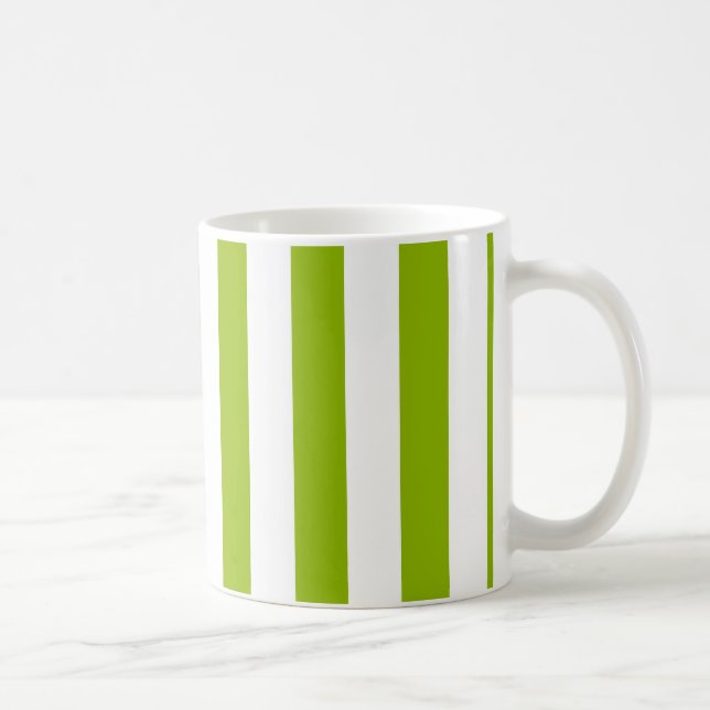 Taza De Café Patrón de rayas XL blanco verde de Apple (Derecha)