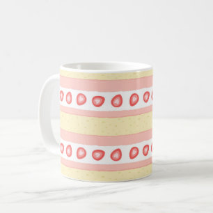 Taza De Café Patrón de rebanado de crema de fresa