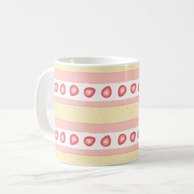 Taza De Café Patrón de rebanado de crema de fresa (Anverso izquierdo)