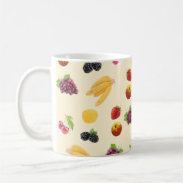 Taza De Café Patrón de recetas de frutas coloridas Personalizad