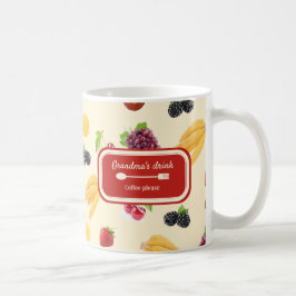 Taza De Café Patrón de recetas de frutas coloridas Personalizad
