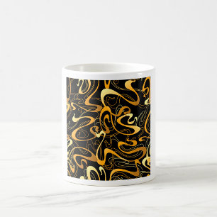 Taza De Café Patrón de remolino abstracto dorado