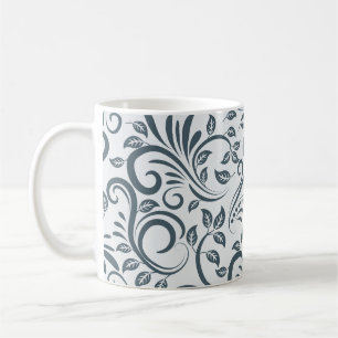 Taza De Café Patrón de remolino de filigrana floral elegante