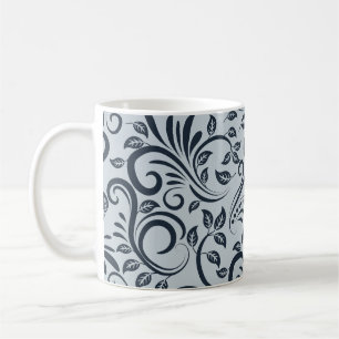 Taza De Café Patrón de remolino de filigrana floral elegante