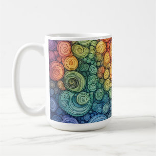 Taza De Café Patrón de remolino de garabato abstracto colorido