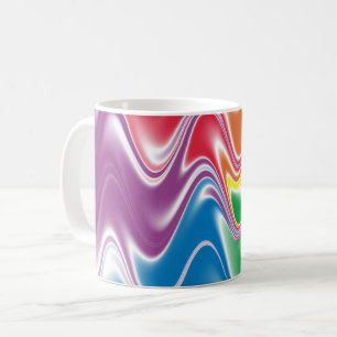 Taza De Café Patrón de remolino ondulado colorido