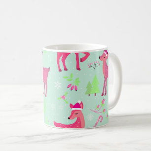 Taza De Café Patrón de renos de los navidades