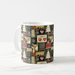 Taza De Café Patrón de renos de Navidades pequeños