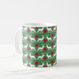 Taza De Café Patrón de renos y corazones nórdicos