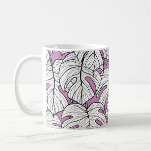 Taza De Café Patrón de repetición de planta de monstera tropica