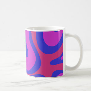 Taza De Café Patrón De Resumen De Swirl Líquido Retro Magenta A
