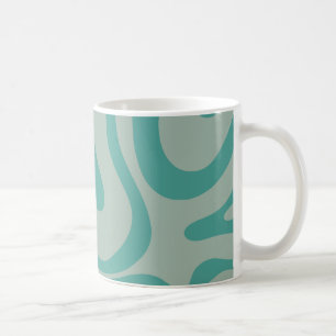 Taza De Café Patrón De Resumen De Swirl Líquido Retro Silenciad