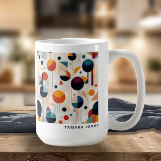 Taza De Café Patrón de resumen geométrico de Bauhaus#5 ID1068