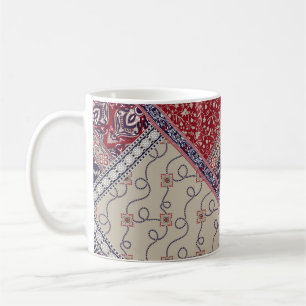 Taza De Café Patrón de retoños sin foco en el mosaico marino, a