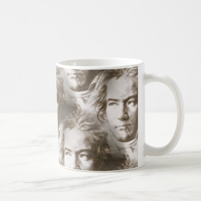 Taza De Café Patrón de retrato de Beethoven (Derecha)