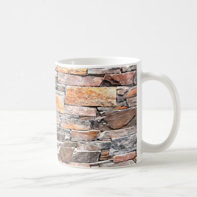 Taza De Café Patrón de roca de piedra de la escollera (Derecha)