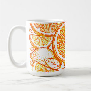 Taza De Café Patrón de rodaja de naranja cítrica vibrante