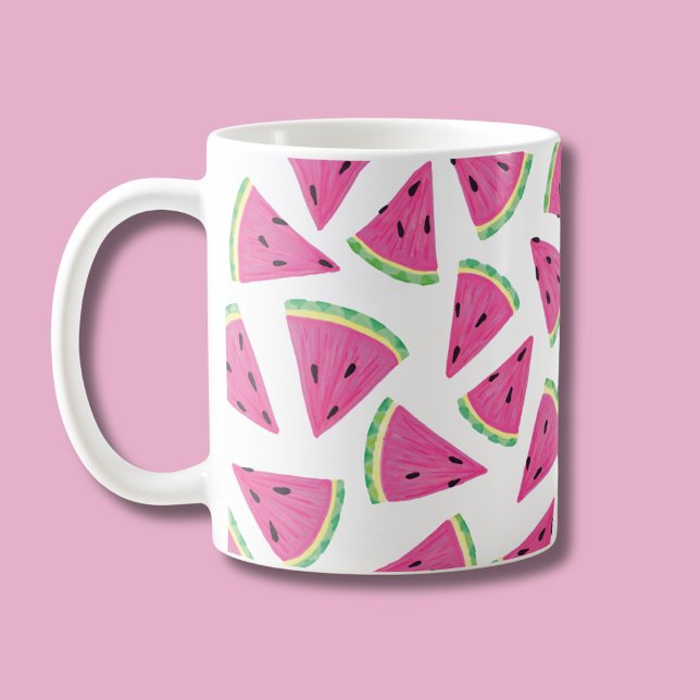 Taza De Café Patrón de Rodaja de Sandía (Watermelon pattern mug)