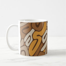 Taza De Café Patrón de Rollo en Espiral Neutro Marrón y Crema