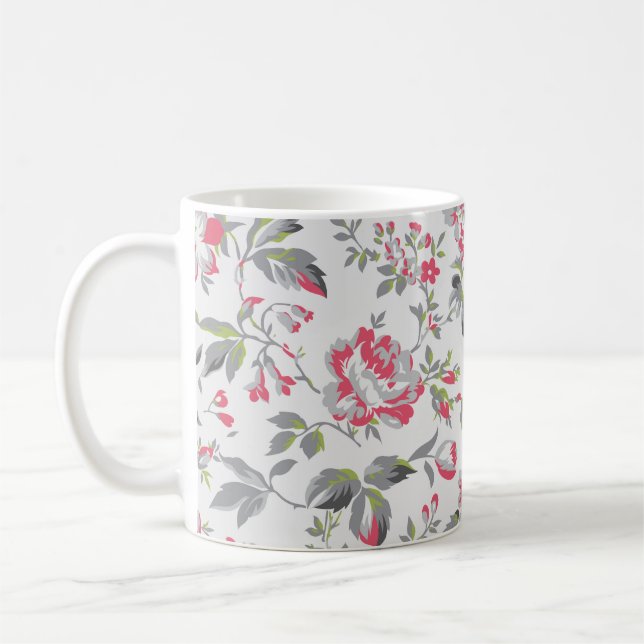 Taza De Café Patrón de Rosas florales de Shabby Chic (Izquierda)