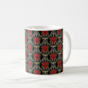 Taza De Café Patrón de Rosas Góticas