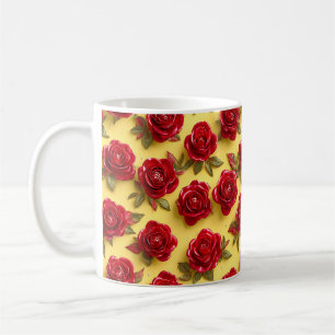 Taza De Café Patrón de rosas rojas