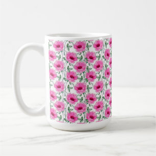Taza De Café Patrón de Rosas Rojas Florales-55501