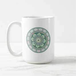 Taza De Café patrón de roseta verde tradicional chino
