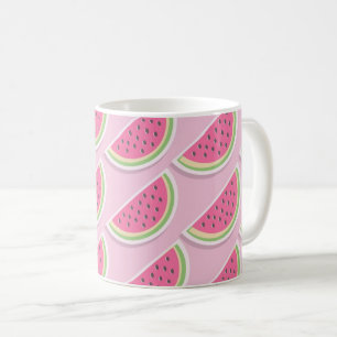 Taza De Café Patrón de sandía rosa lindo