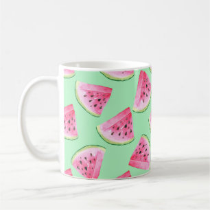 Taza De Café Patrón de sandía sin foco en el estilo acuático Wa