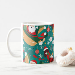 Taza De Café Patrón de Santa en Navidades
