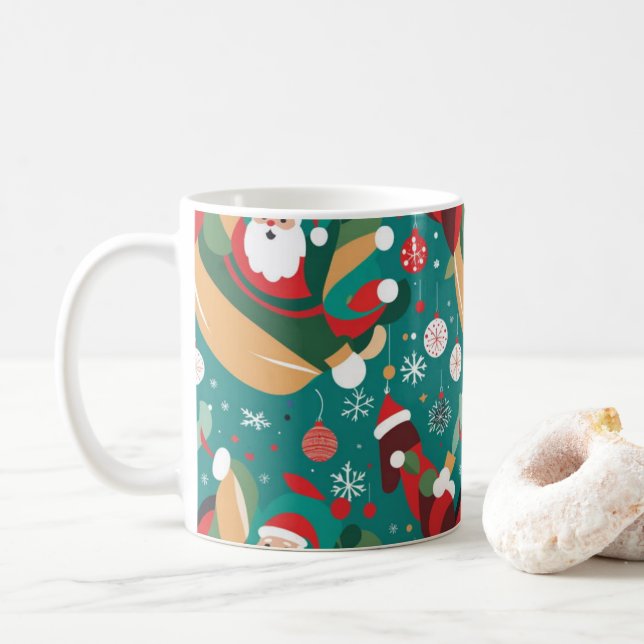 Taza De Café Patrón de Santa en Navidades (Con donut)