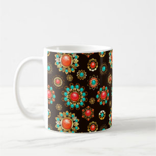 Taza De Café Patrón de Seamless Brooches Étnicos