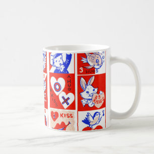 Taza De Café Patrón de sello vintage de San Valentín de los año