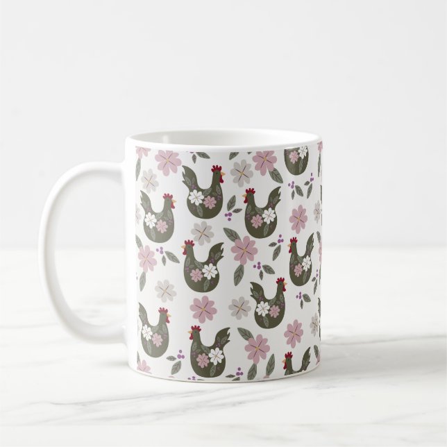 Taza De Café Patrón de Semana Santa sin fisuras con pollo. (Izquierda)