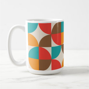 Taza De Café Patrón de semicírculos coloridos de mediados de si